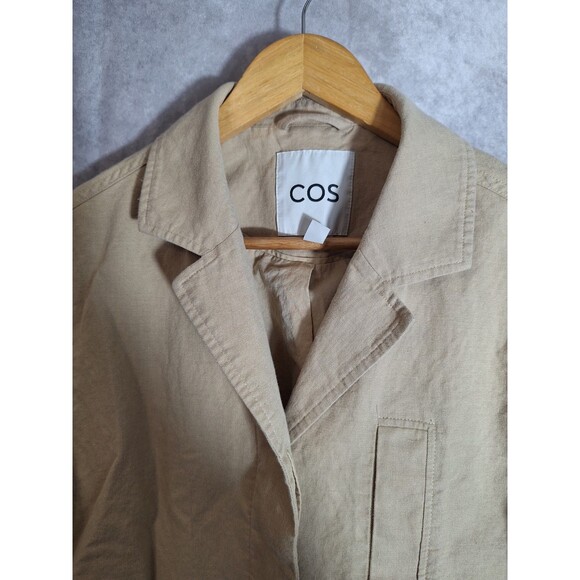 COS Relaxed Fit Linen Blend Utility Jacket Womens Small Chore Barn Career Casual - Picture 3 of 14